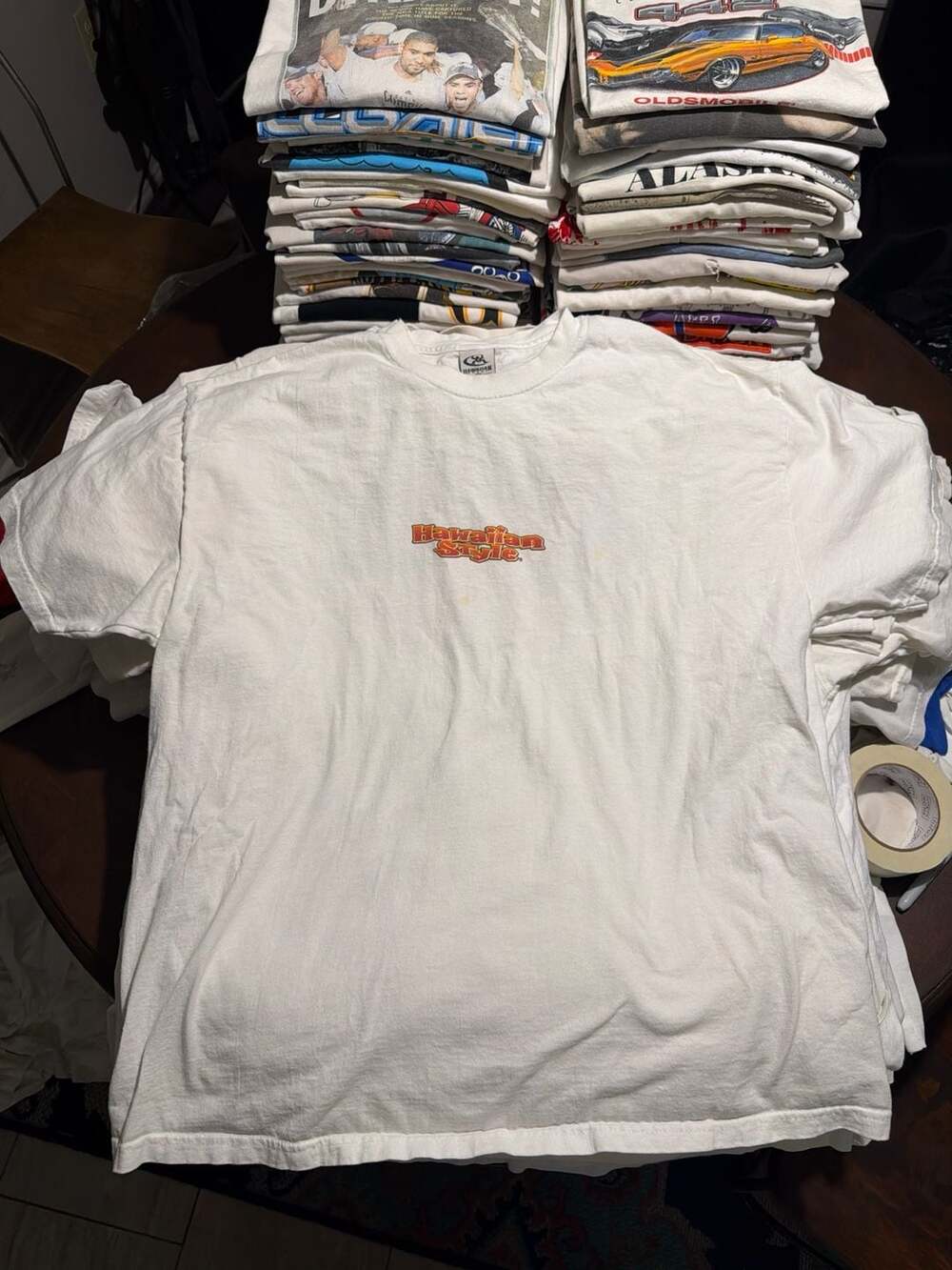 Vintage Hawaiian Style Brand Ukulele Surfwear Graphic T-Shirt XL